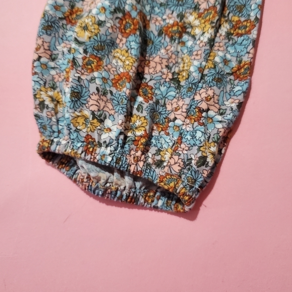 🌷 Loft Outles Summer Spring Flower Floral Retro Long Sleeve Top high low - Picture 4 of 5